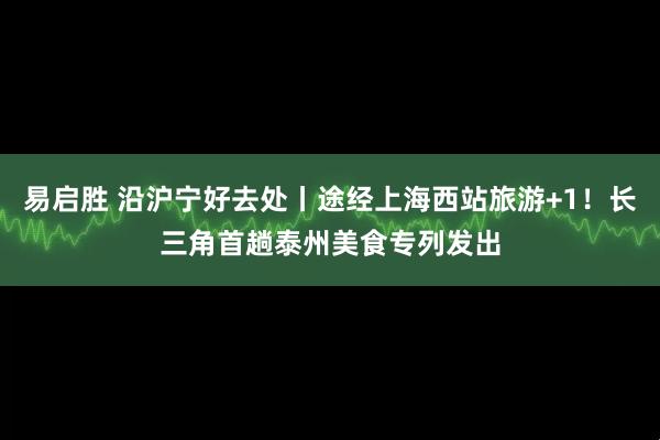 易启胜 沿沪宁好去处丨途经上海西站旅游+1！长三角首趟泰州美食专列发出